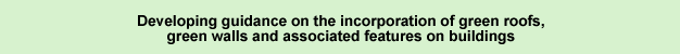 Mission statement: Developing guidance on the incorporation of green roofs, green walls and associated features on buildings